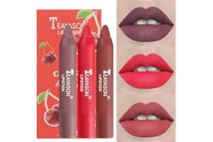 SOMGKINE Zestaw do ust, matowa, aksamitna glazura, 3 szt., wodoodporna, matowa pomadka do ust, błyszczyk do ust, nieprzywierająca, seksowne kolory (03)