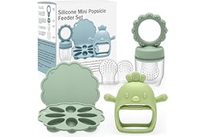 CLDY Baby Fruit Food Feeder - Breastmilk Popsicle Freezer Molds - Convenient Baby Food Feeder Set, Baby Silicone Nibble Freezer Tray Food Storage Containers for Toddler Teething & Infant Self Feeding