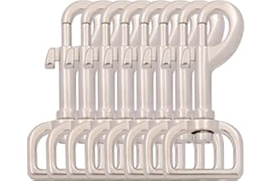 BIKICOCO Swivel Bolt Snap, Trigger Hook Clips Lobster Claw Clasp, 1'' D-Ring Ended, for Pet Leash, Key Chains, Tags and Lanyards, Silver - Pack of 8