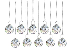 MirraSwit 10 Pezzi Acchiappa-Sole in Cristallo, Prisma Cristallo Arcobaleno, Prisma a Sfera di Vetro, Sun Catcher, Acchiappasole per la Della Finestra del Lampadario