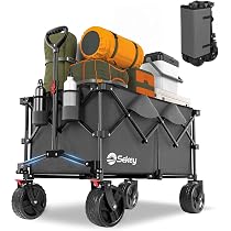 Carrello Pieghevole SONGMICS 150 Litri - Portata 150 Kg, 4 Ruote Rimovibili, Per Campeggio E Giardino