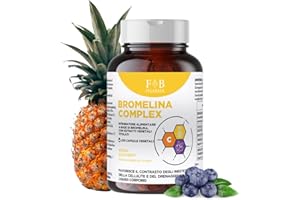 F B PHARMA BROMELINA COMPLEX - Integratore drenante anticellulite per ritenzione idrica, favorisce il microcircolo, diuretico naturale - Sgonfiante e drenante - prodotto in Italia
