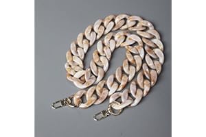 KMERCE Catena per Borsa Beige, Tracolla per Borsa in Resina, Catena Portatile donna acrilica di Ricambio per borsetta Fai da Te, Borse a Tracolla, Pochette, Catena di telefonia mobile, Lunghezza 85cm