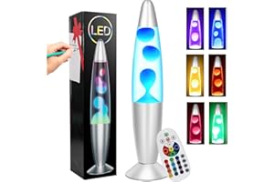AONESY LED Liquid Motion Lamps Lamps with Remote 17 Colour Changing Lamp White Liquid & White Wax Lamps for Adults Kids Gift for Christmas Birthday Mood Light for Bedroom Home