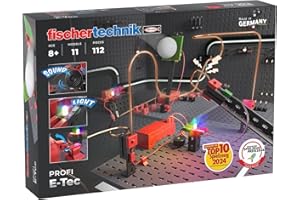 fischertechnik E-Tec 571905 – Elektrik-Baukasten für Kinder, Experimentierkasten mit 11 Modellen, ab 8 Jahren, Black