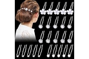 KIIWAH 25 Pezzi Accessori Capelli Sposa, Forcine per Capelli Sposa, Fermaglio Capelli Donna Cerimonia Forcine per Capelli Comunione