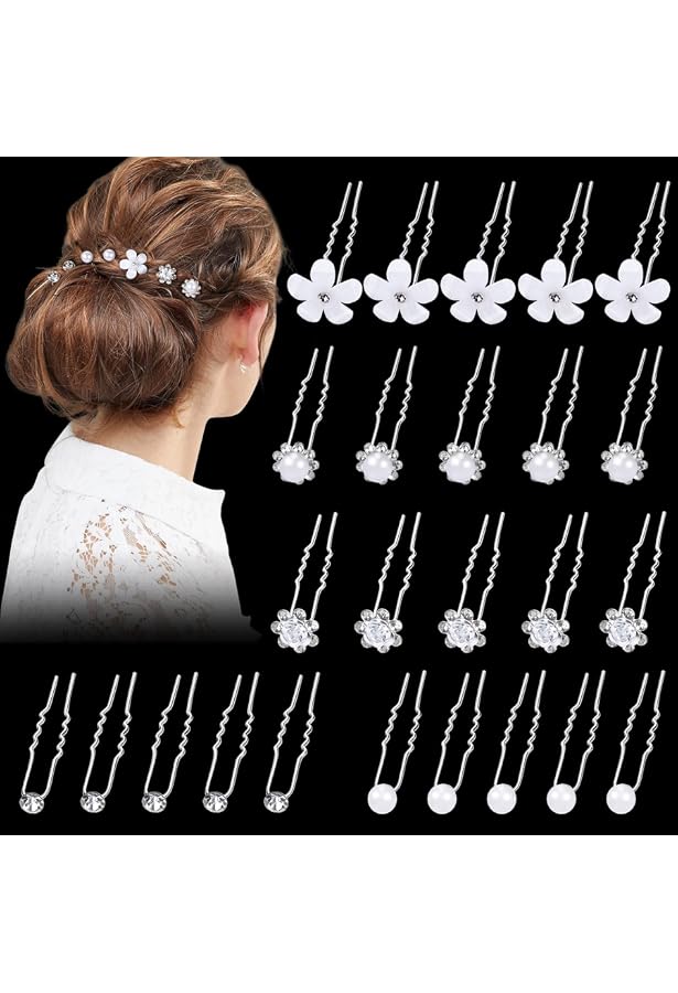 Pince à Cheveux Fleur Strass - Alliage Rose - Accessoire Mode Femme - Cadeau Fille