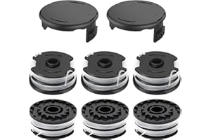 JAMSSOW 6 bobinas de repuesto para cortabordes Parkside TLP-01, bobina de hilo para Parkside PRTA 20-Li C3, A1, B1, B2, PRT 550 A1, A2, A3, A5, B6, PRT 300 A1, tapa TLP-01-1 (6 bobinas + 2 tapa)