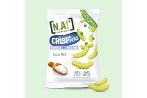 Nature Addicts N.A! - Crisp'Peas Sel De Mer Soufflés Petits Pois, Légers Et Délicats 50% Matières Grasses En Moins Sans Gluten Source Fibres Protéines -Sachets , 50 G (Lot 5)