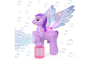 Jovicos Seifenblasenpistolen für Kinder, LED-Licht Einhorn-Seifenblasenmaschine, Kinder Automatische Luftblasen Pistole, Seifenblasenpistole Elektrisch Luftblasen Maschine für Mädchen Geschenk