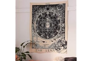 Amiiba Tarot Star Wall Tapestry Mysterious Celestial Tapestry Wall Hanging Medieval Tarot Decor Home Decoration for Bedroom Living Room (Constellation, M - 59"x51")