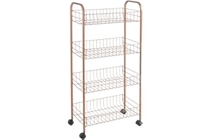 Metaltex Ascona Copper - Scaffaletto a 4 piani con ruote - (344404)