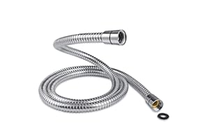 Shower Hose 1.5m - SAMODRA 10mm Large Bore Stainless Steel Shower Hose Replacement Leakproof & Anti-Kink, Chrome