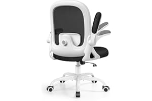 DoChair Ergonomiczne krzesło biurowe z podparciem okolic lędźwiowych 3D, funkcja przechylania, krzesło biurowe, z regulacją wysokości, oddychające krzesło z siateczki, 150 kg, białe