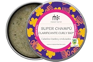 MAISON KARITE SuperChampú Sólido 2 en 1 | Champú + Acondicionador | Sin Plástico | Vegano | Zero Waste | 75 g ≈ 1 L champú líquido | Maison Karité (Champu Clarificante CurlyBio Con Lata Aluminio)
