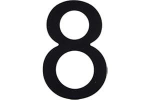 EXTIFF Número de calle en acero inoxidable negro mate, con dorso adhesivo, con una altura de 76 mm, número de casa, diseño de puerta (8)