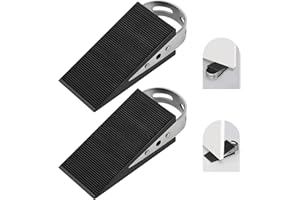 SUPAWAY Klin gumowy klin do drzwi, klin do drzwi, klin do drzwi, klin do łazienki, na drzwi balkonowe, pokój dziecięcy, drzwi tarasowe, czarny, antypoślizgowy klin gumowy z uchwytami ze stali