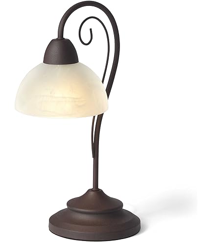 Lampe De Table Rétro, Blanc Lampe De Bureau En Verre Pour Banquier Avec Base En Laiton Chaine Interrupteur Pour Bureaux Salles D Etudes Chambres A Coucher Bibliotheques