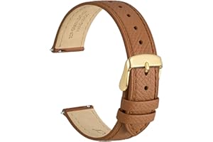 WOCCI Grace Bracelets de Montre, Cuir de Grain Supérieur, Libération Rapide, Bandes de Remplacement, Boucle En Acier Inoxydable, Largeur de Bande 12mm 14mm 16mm 18mm 20mm