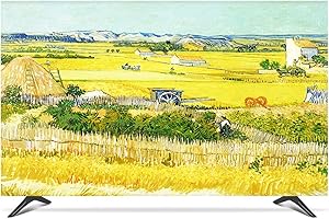 NAKAN Universale Copertura TV Antipolvere 22-80 Pollici Pellicola Salvaschermo per Stampa Artistica Liscia in Tessuto di Poliestere per Televisori al Plasma LED LCD(Color:Campo,Size:40in)