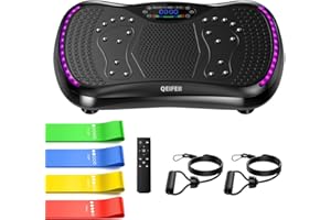 QEIFEII Plataforma Vibratoria para PéRdida de Peso y Drenaje LinfáTico, 200 Niveles de Vibración, Peso MáXimo de 181 Kg, Plataforma De Modelado para Entrenamiento de Cuerpo Completo y Fitness