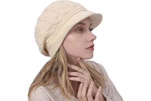 YAMEE Gorro Invierno Mujer,Gorro de Punto con Visera,Boinas Slouch Beanie Elegante,Sombrero Invierno Cálido Gorras