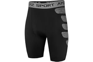 AMZSPORT Pantaloncini Compressione Uomo, Pantaloni Corti Palestra Shorts Sportivi Traspirante per Running Allenamento