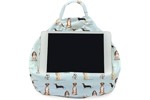 Rooms By Me Dogs Tablet Stand Cushion for Tablets, eReaders, Smartphones and Books with Accesories Pocket | UK Made | Over 50 Designs