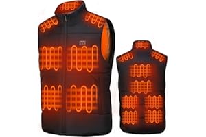 CaiQiXuan Beheizbare Weste Herren/Damen，Heizwesten mit 15 Heizzonen 3 Temperaturstufen, Leichte Elektrische Heizweste Herren, Heizjacke Wärmeweste für Winter Outdoor Heizweste (Ohne akku)