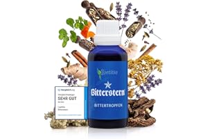 ‎LAETITIA Laetitia Original Bitterstern Bittertropfen: Bitterstoffe aus 17 natürlichen Kräutern in bester Qualität – Bittertropfen mit aromatisch-feinen Geschmack - nach Hildegard von Bingen, 50 ml