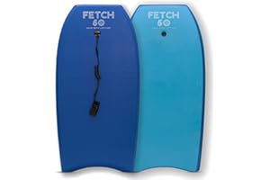 Fetch 50 Bodyboard for Adults and Teens, Performance Surfing Body Board with Stringer and Coiled Leash, 3 Sizes - 40, 42 & 44 inch