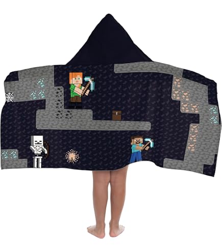 Halantex Asciugamano In Spugna 100% Cotone Minecraft - 70x140 Cm, Licenza Ufficiale, Oeko-Tex