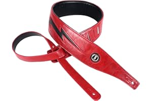 YUEKO Gitarrengurt für E-Gitarre/Bass, cooles Lightning-Muster, Flamme