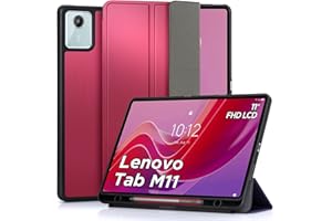 DLveer Etui do Lenovo Tab M11 11 Cali (TB330FU/TB330XU),Smukłe Miękkie Etui z TPU z Podstawką i uchwyt na długopis,Etui dla Lenovo Tab M11 11",Czerwone Wino
