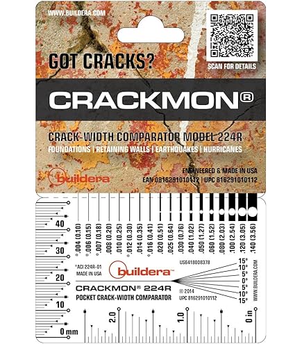 Structural Inspection Tool Crack Gauge - Width Ruler, Precision Card ...