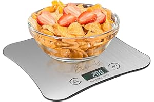 MaxSell Digital Scales Kitchen Bhomely | Electronic Kitchen Weighing Scales Digital With 2x AAA Batteries | Stainless Steel Food Weighing Scales 5kg - 15kg (B, 5KG)