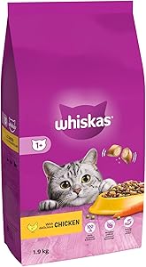 Whiskas 1+ Chicken 1.9kg Bag, Adult Cat Dry Food|200