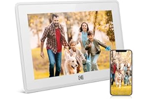 KODAK Cadre Photo Numérique WiFi 10 Pouces HD IPS Écran Tactile Cadre Photo Electronique Cloud avec App, 16Go Mémoire, Calend