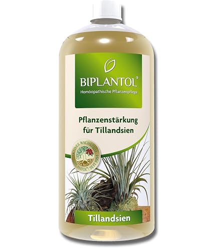 Purgrn Tillandsien-Dnger 1 Liter  Leuchtende Blattfrbung durch  Spurennhrstoffe  Extra Kalium reduziert Trockenstress  Konzentrat fr  ca. 600 Liter Dngerlsung  Premium-Flssigdnger : Amazon.de: Garten