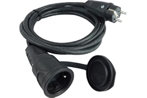 NWP Schuko Verlängerungskabel 3m Gummikabel - 3x1,5mm² H07RN-F - IP54 - Stromkabel für Baustelle, Garten, Industrie, Märkte, Außenbereich