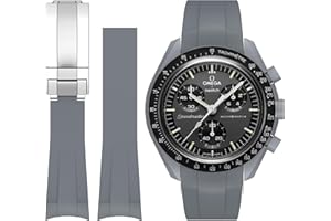 Stanchev Cinturino in silicone senza spazi per Omega x Swatch MoonSwatch/Rolex Watch/SEIKO Watch, cinturino di ricambio per orologio Omega x Swatch MoonSwatch Speedmaster da 20mm