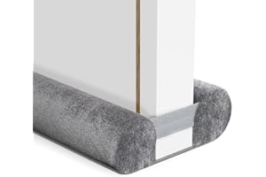 BKSAI Boudin de Porte Isolant Froid Double 75-90CM Bas de Porte Isolant Sans Colle - Boudins Portes Isolation Froid Anti Bruit Poussière Lumière Insectes - Gris