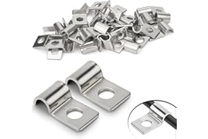 LONELY HIGH HEELS 30 Pièces Fixation Grillage Rigide Sur Mur 5mm Attache Grillage Rigide Inoxydable Colliers de Serrage en U à Trou Unique Fixation Murale Grillage Rigide pour Ø 5-6mm Câble Tuyaux d'eau Installation