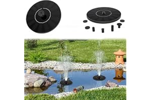 VA-Cerulean Fontaine solaire de bassin - 1,4 W - Pompe solaire - Pompe à eau extérieure - Fontaine de jardin - Pompe avec 4 styles de fontaine pour étang, jardin, étang à poissons, jeux d'eau,