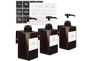 YIOMXHI Dozownik mydła, uchwyt ścienny, 3-komorowy, dozownik szamponu prysznicowego i odżywki, zestaw z wodoodpornymi etykietami, dozownik mydła do rąk do wielokrotnego napełniania do kuchni, łazienki