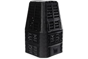 Composteur rapide en plastique | Composteur thermique avec système d'emboîtement pratique | Composteur résistant aux intempéries pour déchets de jardin | 1000 l