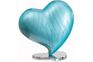 Royal Rapture Urns for Ashes Memorial Funeral Cremation Adult Human Child Love Heart (Teal (Green), 6")