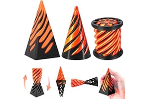 TEARMIER 3-in-1 Impossible Fidget Toy - Spiral Cone and Pyramid Passthrough Sculpture, Desk Toy for Home Office