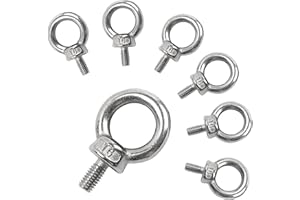 SGEHAI 7 pezzi bulloni ad occhiello M6,bullone ad anello, anelli a vite,filettato maschio acciaio Inossidabile 304 bullone a occhiello,per bullone ad occhiello per fissaggio e sospensione