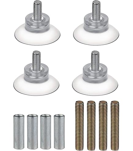 Set Da 10 Ventose Con Vite M8 Trasparenti In PVC Per Vetro - Foto 10